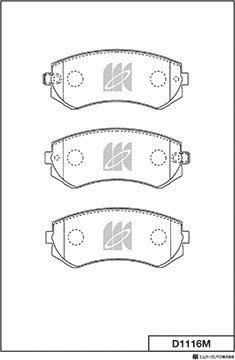 MK Kashiyama D1116M - Brake Pad Set, disc brake autospares.lv