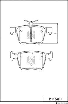 MK Kashiyama D11342H - Brake Pad Set, disc brake autospares.lv