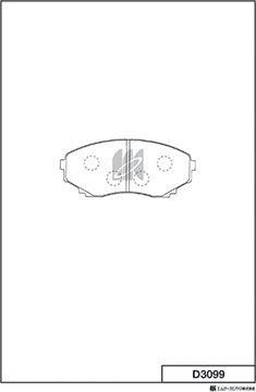 MK Kashiyama D3099 - Brake Pad Set, disc brake autospares.lv