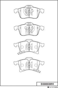 MK Kashiyama D30003MH - Brake Pad Set, disc brake autospares.lv