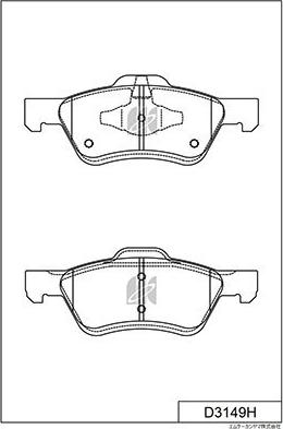 MK Kashiyama D3149H - Brake Pad Set, disc brake autospares.lv