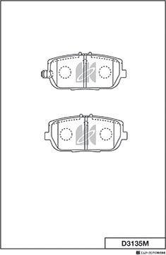 MK Kashiyama D3135M - Brake Pad Set, disc brake autospares.lv