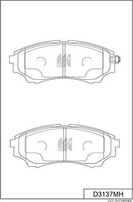 MK Kashiyama D3137MH - Brake Pad Set, disc brake autospares.lv