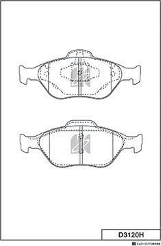 MK Kashiyama D3120H - Brake Pad Set, disc brake autospares.lv