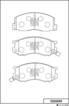 MK Kashiyama D2050M - Brake Pad Set, disc brake autospares.lv