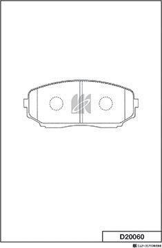 MK Kashiyama D20060 - Brake Pad Set, disc brake autospares.lv