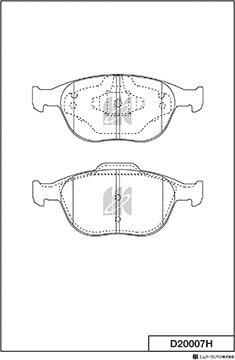 MK Kashiyama D20007H - Brake Pad Set, disc brake autospares.lv