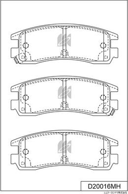 MK Kashiyama D20016MH - Brake Pad Set, disc brake autospares.lv