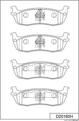 MK Kashiyama D20160H - Brake Pad Set, disc brake autospares.lv