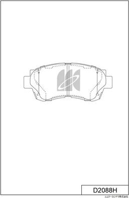 MK Kashiyama D2088H - Brake Pad Set, disc brake autospares.lv