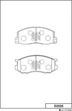 MK Kashiyama D2026 - Brake Pad Set, disc brake autospares.lv