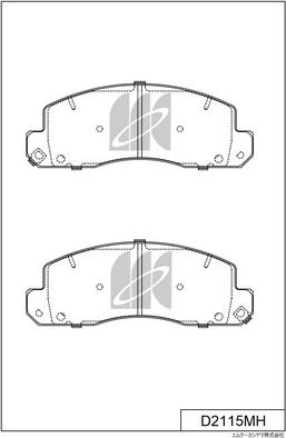 MK Kashiyama D2115MH - Brake Pad Set, disc brake autospares.lv