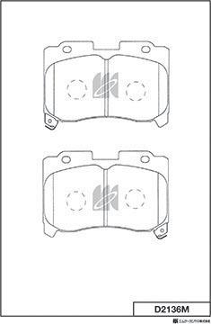 MK Kashiyama D2136M - Brake Pad Set, disc brake autospares.lv