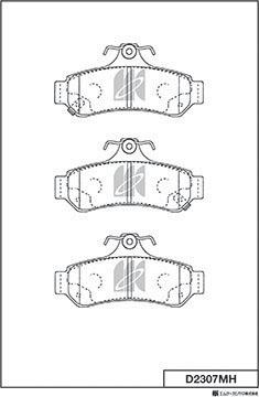 MK Kashiyama D2307MH - Brake Pad Set, disc brake autospares.lv