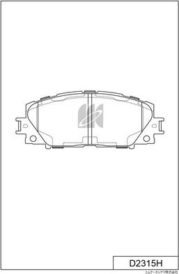 MK Kashiyama D2315H - Brake Pad Set, disc brake autospares.lv