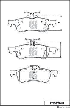 MK Kashiyama D2312MH - Brake Pad Set, disc brake autospares.lv