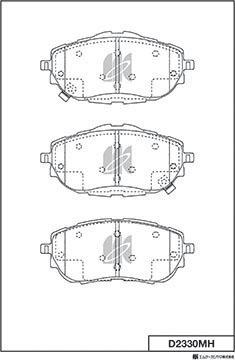 MK Kashiyama D2330MH - Brake Pad Set, disc brake autospares.lv