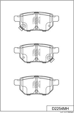 MK Kashiyama D2254MH - Brake Pad Set, disc brake autospares.lv