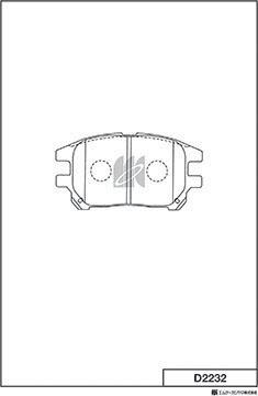 MK Kashiyama D2232 - Brake Pad Set, disc brake autospares.lv