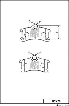 MK Kashiyama D2220 - Brake Pad Set, disc brake autospares.lv