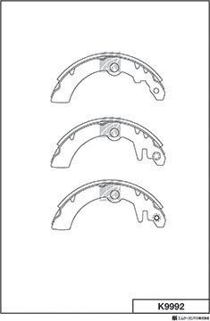 MK Kashiyama K9992 - Brake Shoe Set autospares.lv