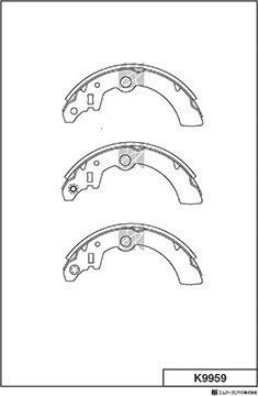 MK Kashiyama K9959 - Brake Shoe Set autospares.lv