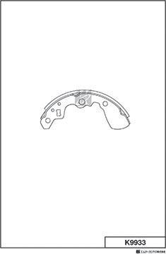 MK Kashiyama K9933 - Brake Shoe Set autospares.lv