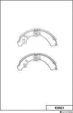 MK Kashiyama K9921 - Brake Shoe Set autospares.lv