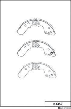 MK Kashiyama K4452 - Brake Shoe Set autospares.lv