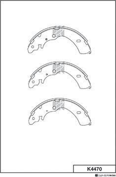 MK Kashiyama K4470 - Brake Shoe Set autospares.lv