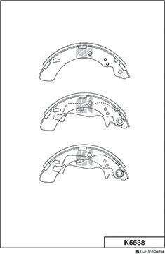 MK Kashiyama K5538 - Brake Shoe Set autospares.lv