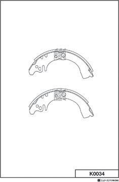 MK Kashiyama K0034 - Brake Shoe Set autospares.lv