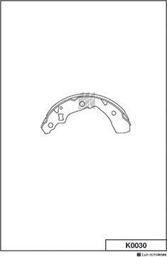 MK Kashiyama K0030 - Brake Shoe Set autospares.lv