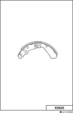 MK Kashiyama K0025 - Brake Shoe Set autospares.lv