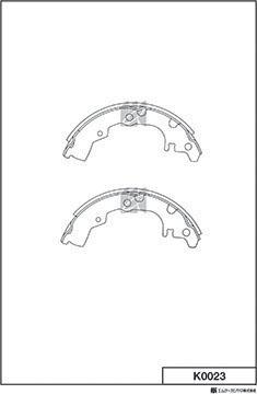 MK Kashiyama K0023 - Brake Shoe Set autospares.lv