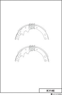 MK Kashiyama K1146 - Brake Shoe Set autospares.lv