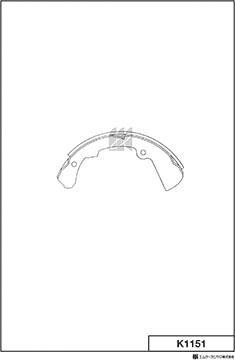 MK Kashiyama K1151 - Brake Shoe Set autospares.lv