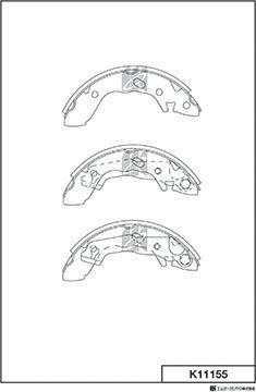 MK Kashiyama K11155 - Brake Shoe Set autospares.lv