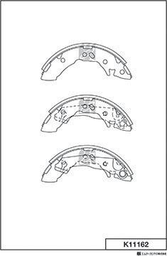 MK Kashiyama K11162 - Brake Shoe Set autospares.lv