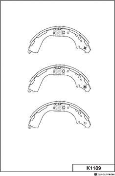 MK Kashiyama K1189 - Brake Shoe Set autospares.lv