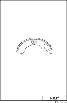 MK Kashiyama K1247 - Brake Shoe Set autospares.lv