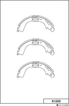 MK Kashiyama K1208 - Brake Shoe Set autospares.lv