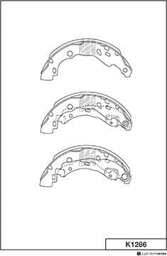 MK Kashiyama K1286 - Brake Shoe Set autospares.lv