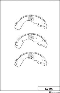 MK Kashiyama K3416 - Brake Shoe Set autospares.lv