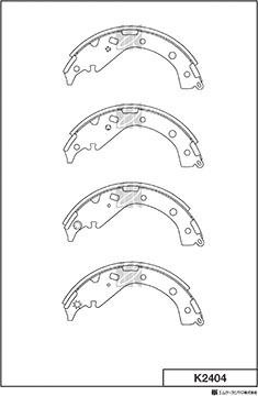 MK Kashiyama K2404 - Brake Shoe Set autospares.lv