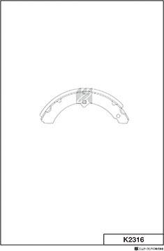 MK Kashiyama K2316 - Brake Shoe Set autospares.lv