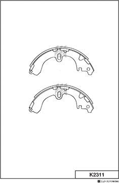 MK Kashiyama K2311 - Brake Shoe Set autospares.lv