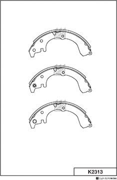 MK Kashiyama K2313 - Brake Shoe Set autospares.lv