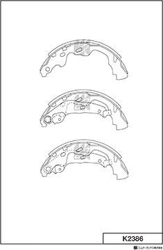 MK Kashiyama K2386 - Brake Shoe Set autospares.lv