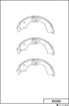 MK Kashiyama K2330 - Brake Shoe Set autospares.lv